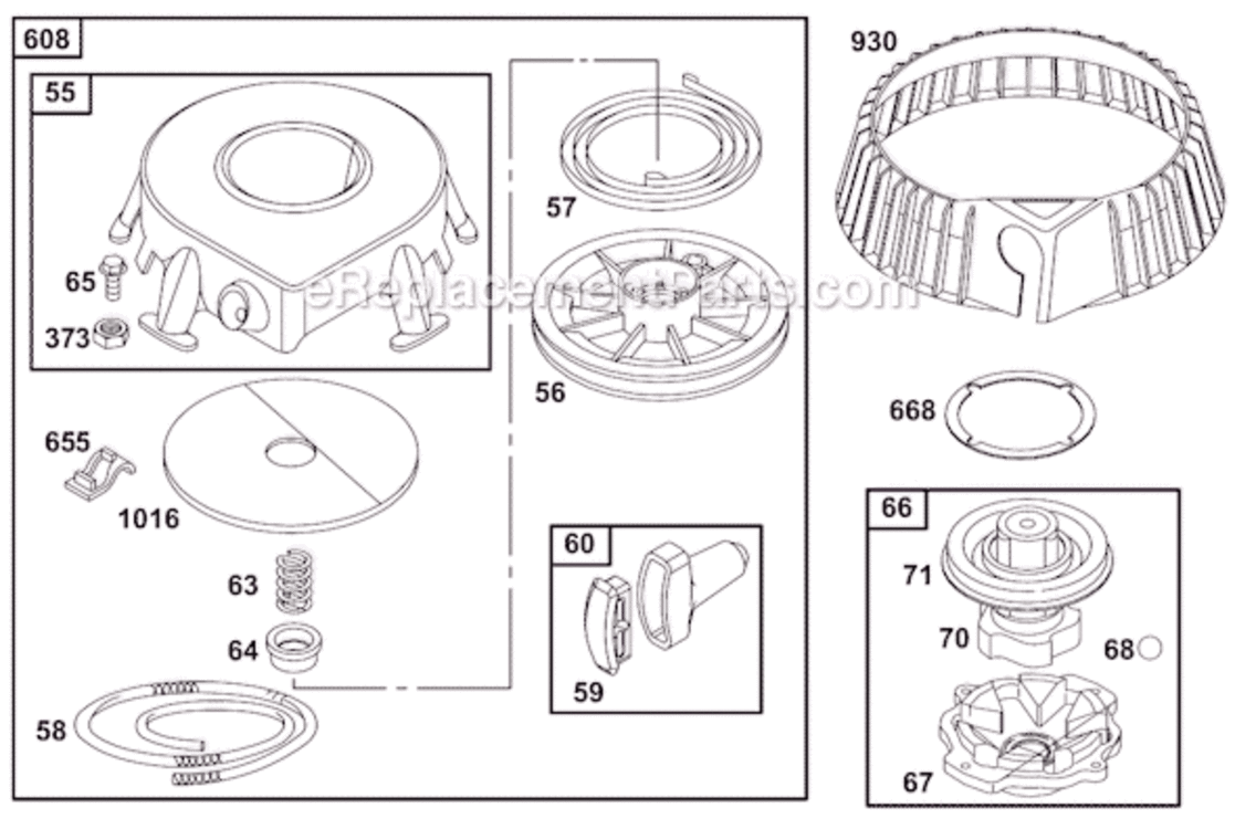 Page G Diagram and Parts List for 19C400  Briggs and Stratton Engine